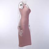 WannaThis genou-longueur robe tricoté élastique sans manches moulante femmes élégantes 2019 été Sexy col en v bouton fête Slim robes