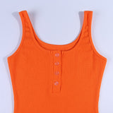 WannaThis genou-longueur robe tricoté élastique sans manches moulante femmes élégantes 2019 été Sexy col en v bouton fête Slim robes