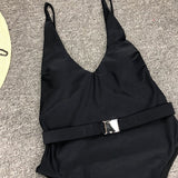 Simplee High cut swimsuit one piece V-neck swimwear women bathing suit Monokini bathing suit Sexy bikini push up Summer 2019