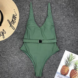 Simplee High cut swimsuit one piece V-neck swimwear women bathing suit Monokini bathing suit Sexy bikini push up Summer 2019