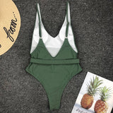Simplee High cut swimsuit one piece V-neck swimwear women bathing suit Monokini bathing suit Sexy bikini push up Summer 2019