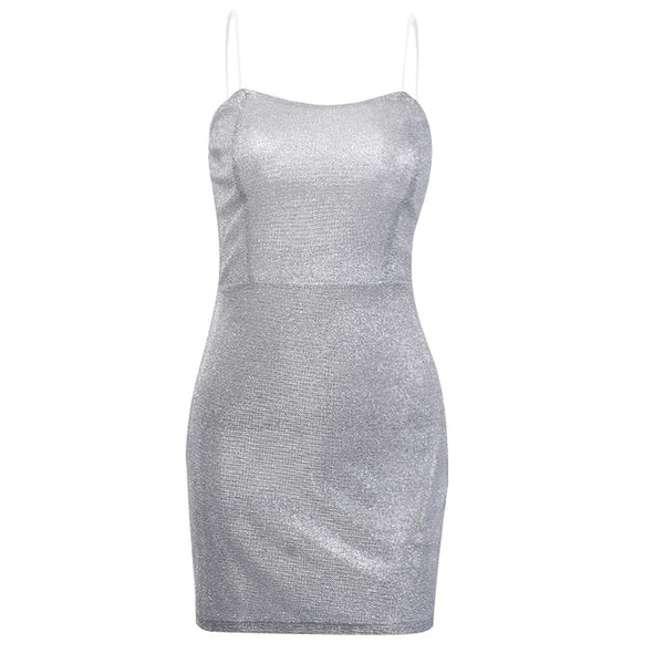 Silvery Backless Dress