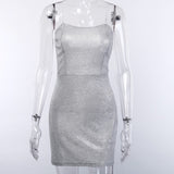 Silvery Backless Dress