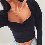 V-Neck Cropped Top