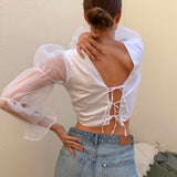 Mesh Spliced Blouse