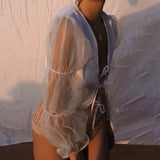 Mesh Spliced Blouse