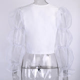 Mesh Spliced Blouse