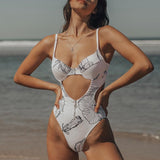 Simplee Floral print bikini Plus size leopard swimwear bodysuits one-piece White Push up lady sexy beach chic swimsuit monokini