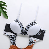 Simplee Floral print bikini Plus size leopard swimwear bodysuits one-piece White Push up lady sexy beach chic swimsuit monokini