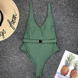 Simplee High cut swimsuit one piece V-neck swimwear women bathing suit Monokini bathing suit Sexy bikini push up Summer 2019