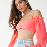 Chiffon Cropped Top