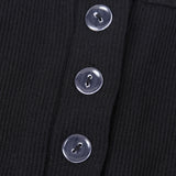 WannaThis genou-longueur robe tricoté élastique sans manches moulante femmes élégantes 2019 été Sexy col en v bouton fête Slim robes