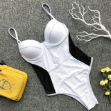 Simplee Mesh transparent bikini 2019 new Sexy bodysuits one piece swimsuit female Push up neon swimwear women bathing suit swim