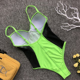 Simplee Mesh transparent bikini 2019 new Sexy bodysuits one piece swimsuit female Push up neon swimwear women bathing suit swim