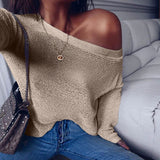 Loose Slash Neck Off Sweater