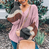 V-Neck Stripe Sweater