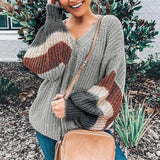 V-Neck Stripe Sweater