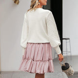 Lantern Sleeve Pompom Sweater