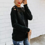 Black Lace Hollow Sweater