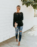 Black Lace Hollow Sweater