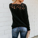 Black Lace Hollow Sweater