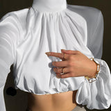 Satin Cropped Blouse