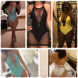 Simplee Deep v-neck bodysuit one-piece Bondage white bikini 2019 High cut swimsuit female Push up sexy swimwear women Monokini