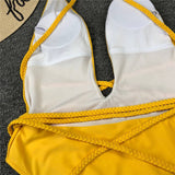 Simplee Deep v-neck bodysuit one-piece Bondage white bikini 2019 High cut swimsuit female Push up sexy swimwear women Monokini