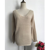 V-neck Backless Sweater