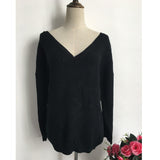 V-neck Backless Sweater