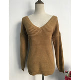 V-neck Backless Sweater