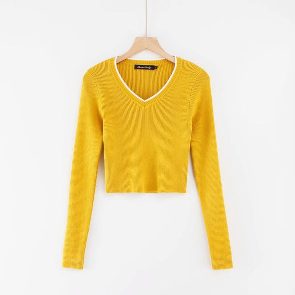 Cropped knitted Sweater