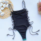 Lace Up Swimsuit