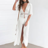 White Embroidered Beach Dress